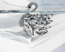 Load image into Gallery viewer, Crystal Swan Brooch Pin

