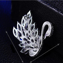 Load image into Gallery viewer, Crystal Swan Brooch Pin
